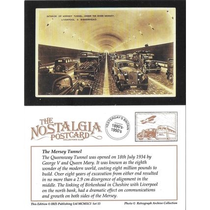 Postcard Kingsway Tunnel Interior Mersey Liverpool River Opened 1934 - Nostalgia