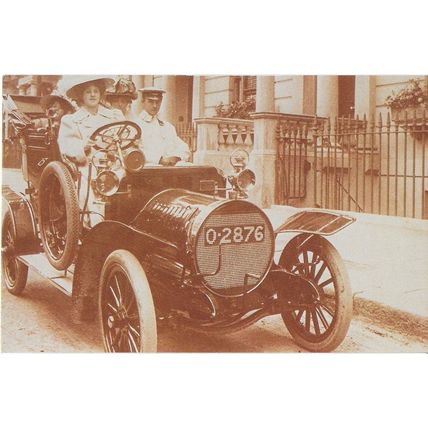 Postcard Actress Isabel Jay with Spyker Car c1907 - Nostalgia