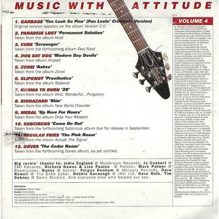 Music With Attitude - Volume 4 : Promotional CD from Rock Sound Magazine