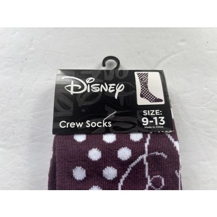 NEW Disney Minnie Mouse Purple Unisex Crew Socks Size 9-13