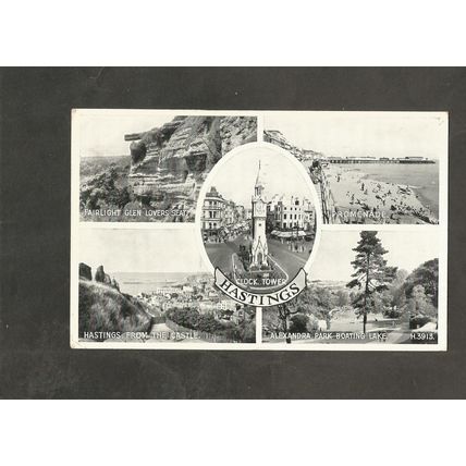 Postcard Sussex Hastings Multiview 1957