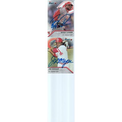 BARRY LARKIN & JOE MORGAN AUTO 2016 CINCINNATI REDS HOF WORLD CHAMPION PLAYERS