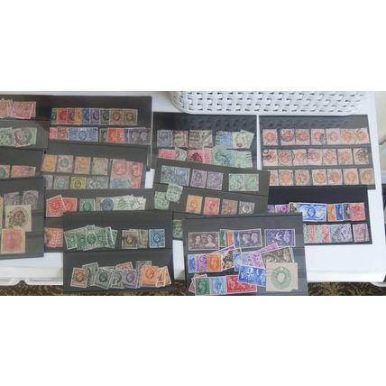 GREAT BRITAIN OLDER STAMPS ON STOCK CARDS