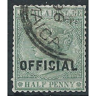 Jamaica 1891 O3 1/2d Green OFFICIAL Fine Used . ..