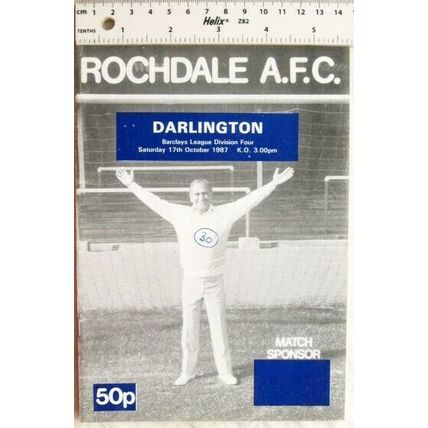 1987 programme Rochdale v. Darlington
