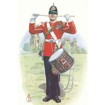 Private Soldier Drummer Prince Of Wales Yorkshire Regiment Uniform Postcard