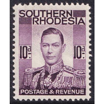 Southern Rhodesia KGVI 1937 10d Purple SG47 Mint MH