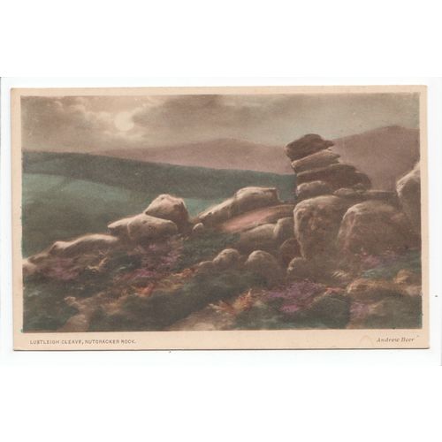 Lustleigh Cleave Nutcracker Rock Devon Andrew Beer Art Postcard
