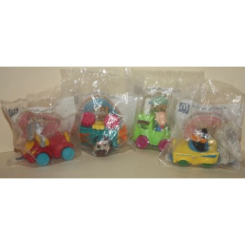 1993 McDonalds Looney Tunes Quack-Up Car Chase Set of 4 Mint in Package