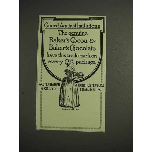1914 Baker's Cocoa & Chocolate Ad - Guard Against