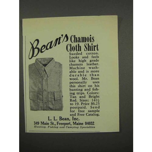 1966 L.L. Bean's Ad - Chamois Cloth Shirt