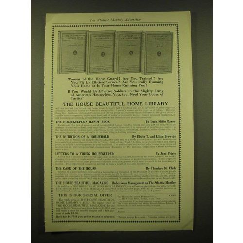 1918 The House Beautiful Home Library Ad - Women of the Home Guard!