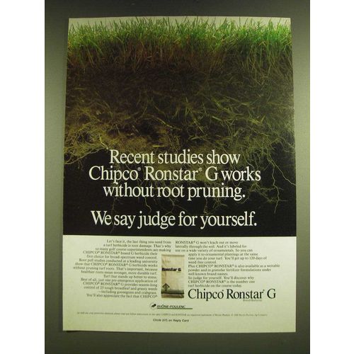 1990 Rhone-Poulenc Chipco Ronstar G Herbicide Ad - Recent studies show