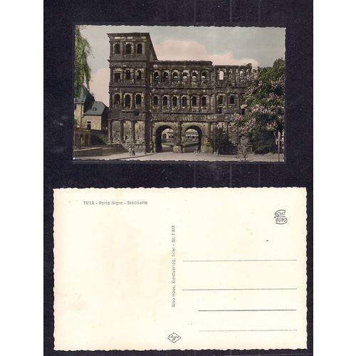 Postcard Trier - Porta Nigra - Stadseite Germany Old unused ( 37 )