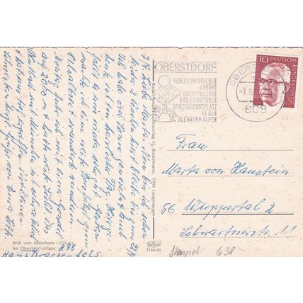Nebelhorn be Oberstdorf Germany Postcard posted VGC