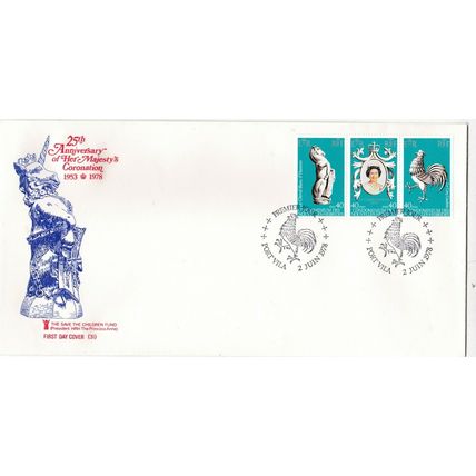 Nouvelles Hebrides 1978 Coronation Elizabeth II FDC Port Vila special cancel VGC