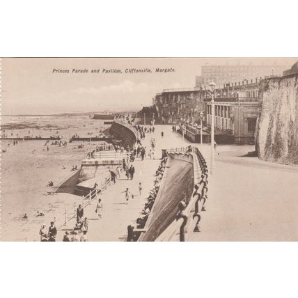 Princes Parade and Pavilion Cliftonville Margate Kent Postcard (Ken77984)