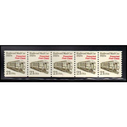 2265 21c Mail Car Very Fine MNH Dry Gum PNC 2/5 X1257