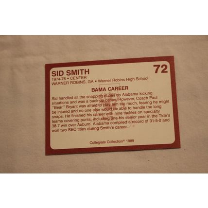 Sid Smith 1989 Collegiate Collection Alabama's Finest NO, 72