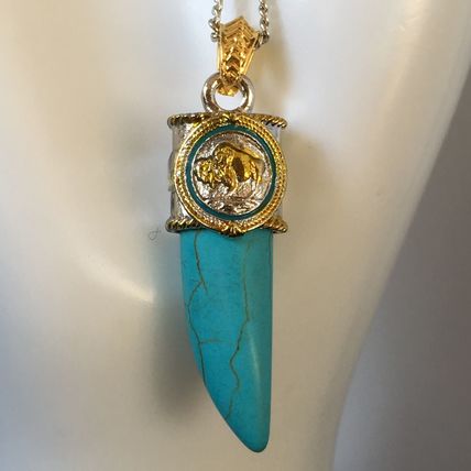Necklace Men’s Fashion Buffalo “Simulated Turquoise” #316 USA Seller