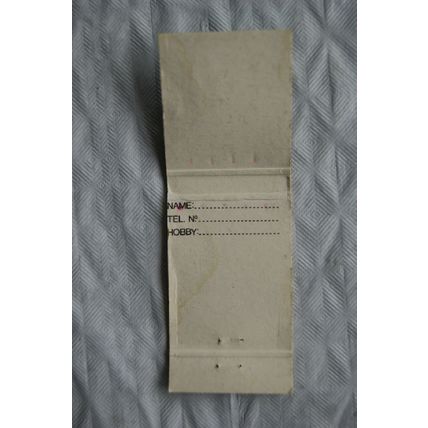 Matchbook cover Sinatra Bar, Puerto J. Banus - Budweiser
