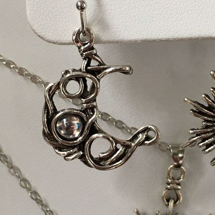 Boho Moon and Star Necklace Earring Set #387 USA Seller