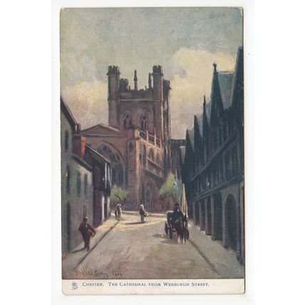 Cathedral from Werburgh Street Chester Hadfield Cubley Tuck Oilette Art Postcard