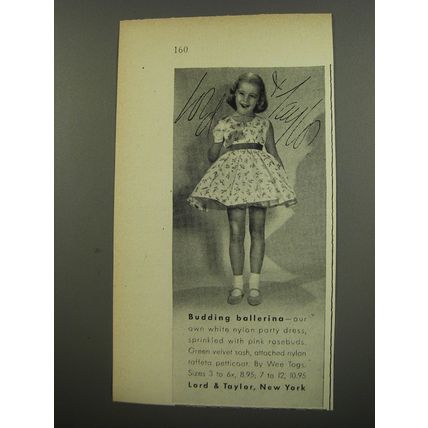 1953 Lord & Taylor Dress Advertisement - Budding Ballerina