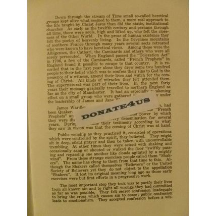 THE SHAKER STORY by SISTER MARGUERITE FROST CANTERBURY NEW HAMPSHIRE SHAKERS