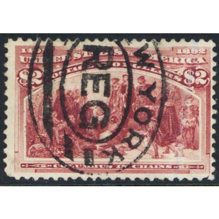 242, Used $2 Columbian Nicely Centered Cat $525.00 - Stuart Katz