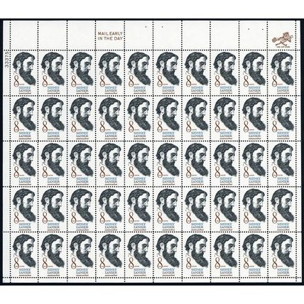 Scott 1446, Mint NH 8¢ Sheet of 50 Stamps Sidney Lanier Poet