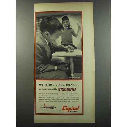 1955 Capital Airlines Ad - No trick.. it's a treat..