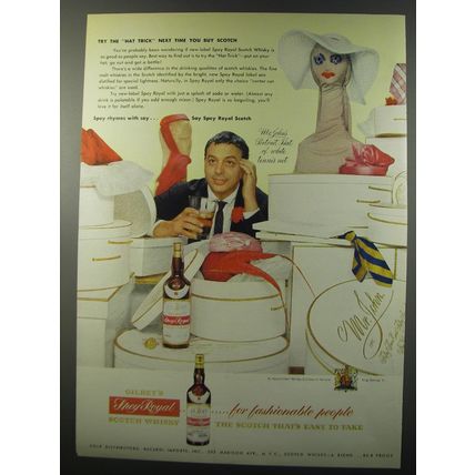 1955 Gilbey's Spey Roayl Scotch Advertisement - Mr. John's Hats