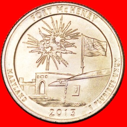 FORT McHENRY: USA★ 1/4 DOLLAR 2013D~UNC FROM ROLLS!★LOW START★NO RESERVE