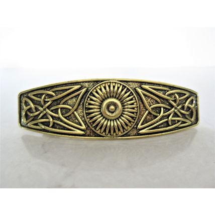 Silver or bronze gold celtic metal viking trinity knot clip barrette