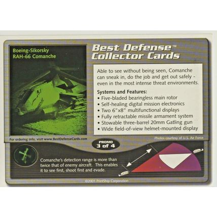 BEST DEFENSE COLLECTOR CARDS PROMO 3 OF 4
