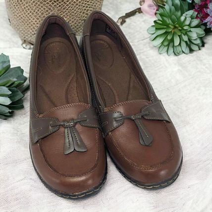 Ultimate Comfort Collection by Clarks Ashland Bubble Loafers Brown Leather 10M