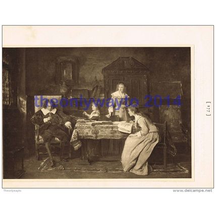 Blind Milton Dictating Paradise Lost - Munkacsy, Book Illustration, 1902