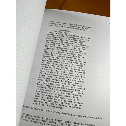 The American President Script Signed- Autograph Reprints- Michael Douglas