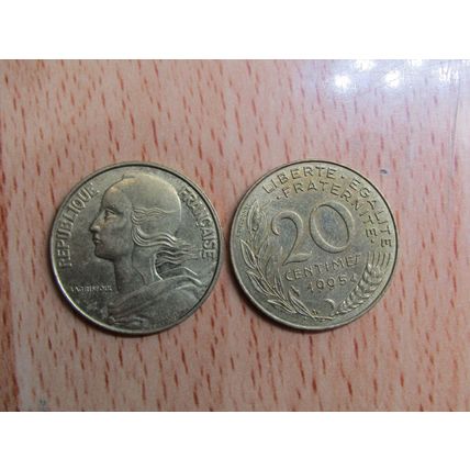 France Republic 1995 20 Centimes Coin