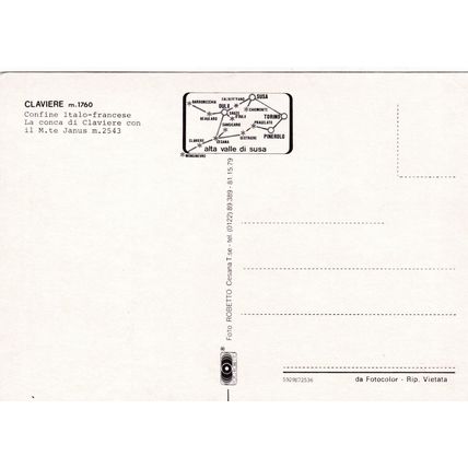 Claviere Italy Postcard unused corner crease