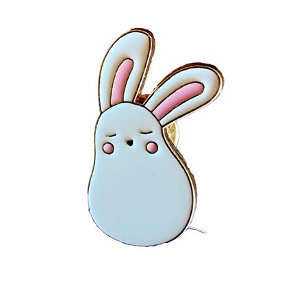 Animals "WHITE RABBIT" Collectable Badge / pin 1.6 cm x 2.8 cm BA48
