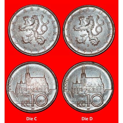 Ⰶ LION (1993-2025):CZECHIA★10 CROWNS 1995 2 DISCOVERY COINS★LOW START★NO RESERVE