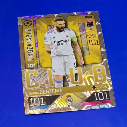 Match Attax 2022 2023 Karim Benzema Real Madrid Unbeatable 100 Club 101 #459