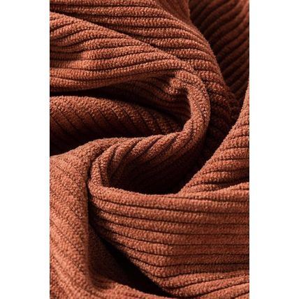 Brown High Waist Square Pockets Corduroy Pants