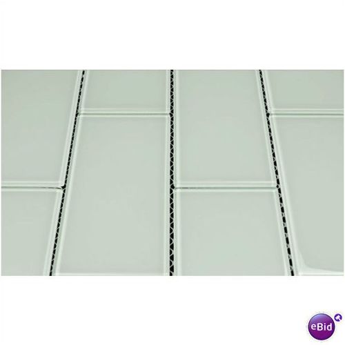 Glass Tile Brick Blocco Delicate Mint 3 x 6