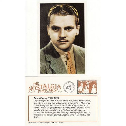Postcard USA Gangster Film Actor James Cagney 1930s American - Nostalgia