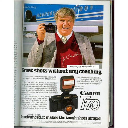 Vintage Print Ad 1986 featuring John Madden for Canon Advert Football frameable