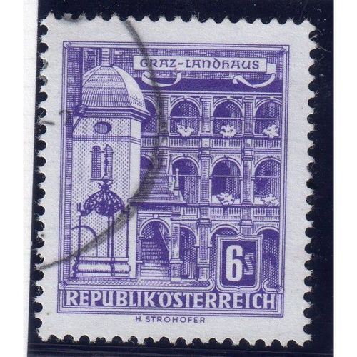 1957 AUSTRIA sg1319 6s VIOLET FINE USED (GAP1)