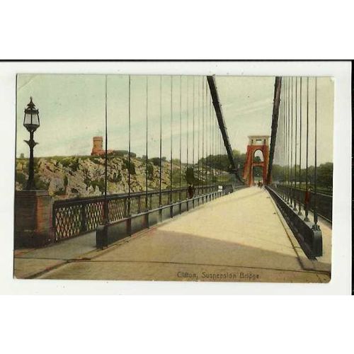 Gloucestershire CLIFTON Suspension Bridge Deck Postcard by Grosvenor Series 1011